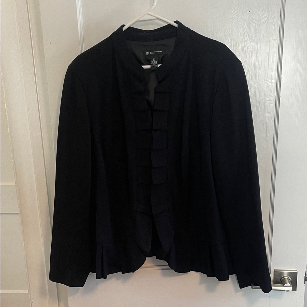 INC International Concepts Black Ruffled Blazer